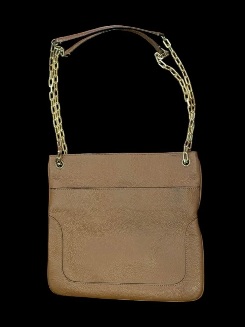 Tory Burch Marsden Swing Pack Light Brown Leather Shoulder Bag Gold Hardware